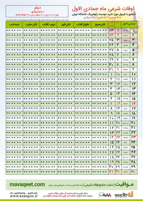 پیش نمایش فایل تصویری اوقات شرعی