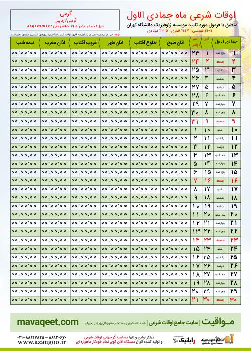 پیش نمایش فایل تصویری اوقات شرعی
