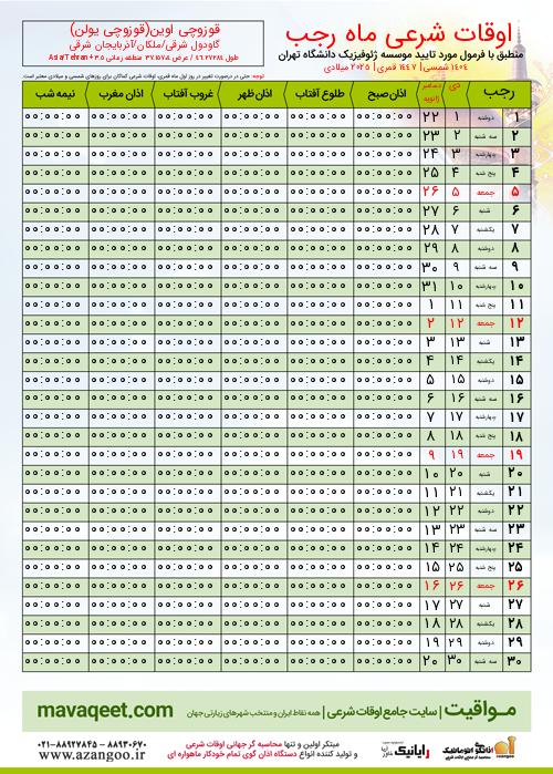 پیش نمایش فایل تصویری اوقات شرعی