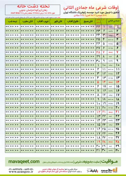 پیش نمایش فایل تصویری اوقات شرعی