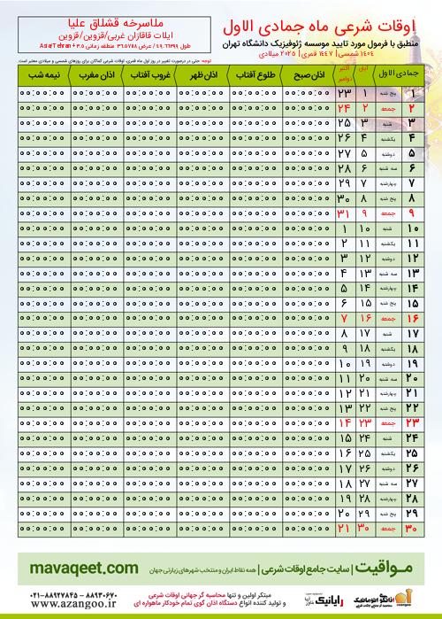 پیش نمایش فایل تصویری اوقات شرعی