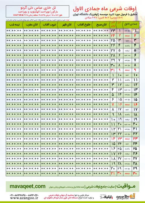 پیش نمایش فایل تصویری اوقات شرعی