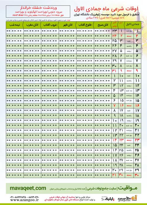 پیش نمایش فایل تصویری اوقات شرعی