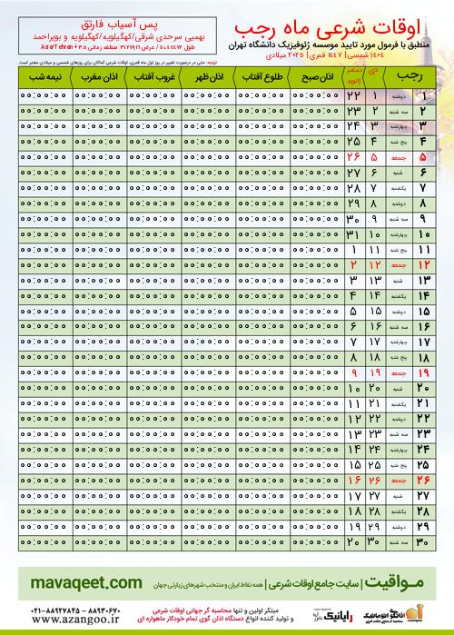 پیش نمایش فایل تصویری اوقات شرعی