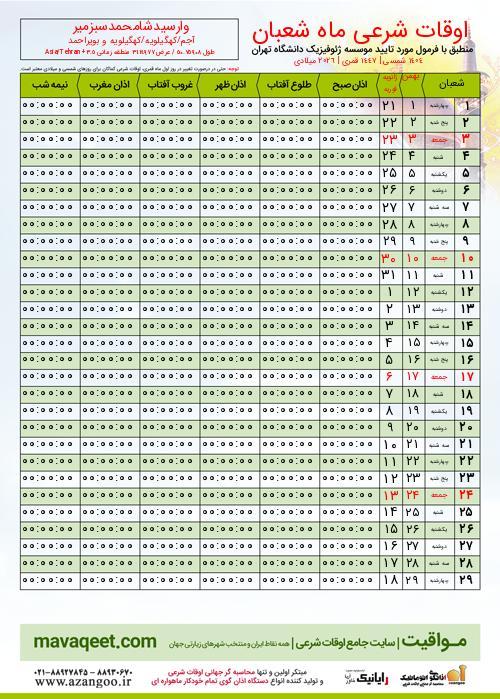 پیش نمایش فایل تصویری اوقات شرعی