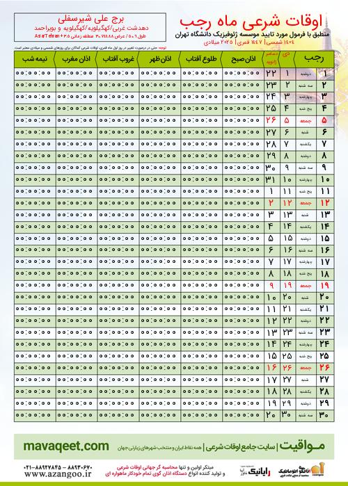 پیش نمایش فایل تصویری اوقات شرعی