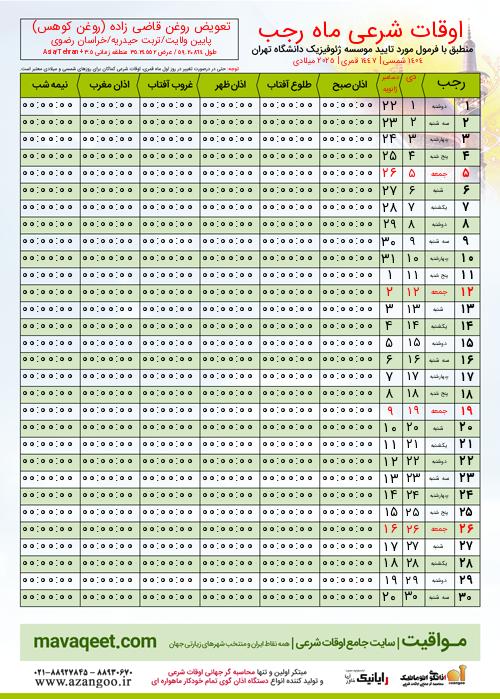 پیش نمایش فایل تصویری اوقات شرعی