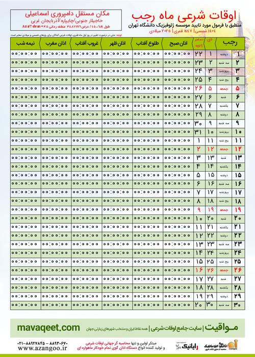 پیش نمایش فایل تصویری اوقات شرعی