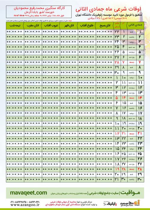 پیش نمایش فایل تصویری اوقات شرعی