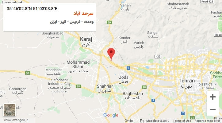 روستای سرحد آباد بر روی نقشه