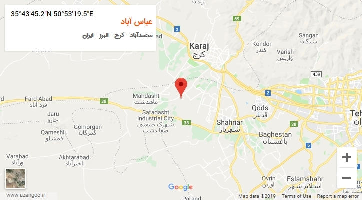 روستای عباس آباد بر روی نقشه