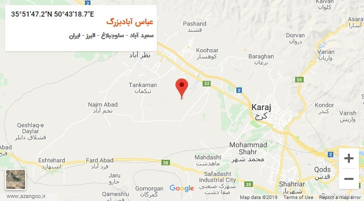 روستای عباس آبادبزرگ بر روی نقشه