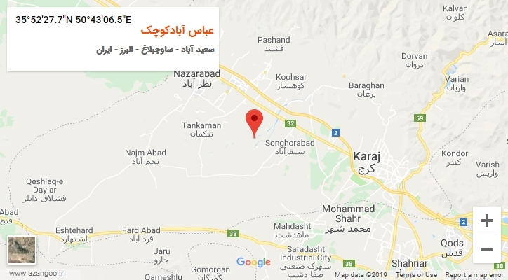 روستای عباس آبادکوچک بر روی نقشه