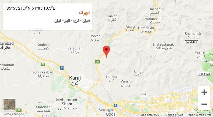 روستای ابهرک بر روی نقشه