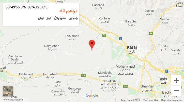روستای ابراهیم آباد بر روی نقشه