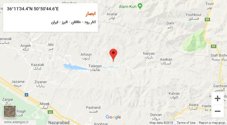 روستای ابصار بر روی نقشه