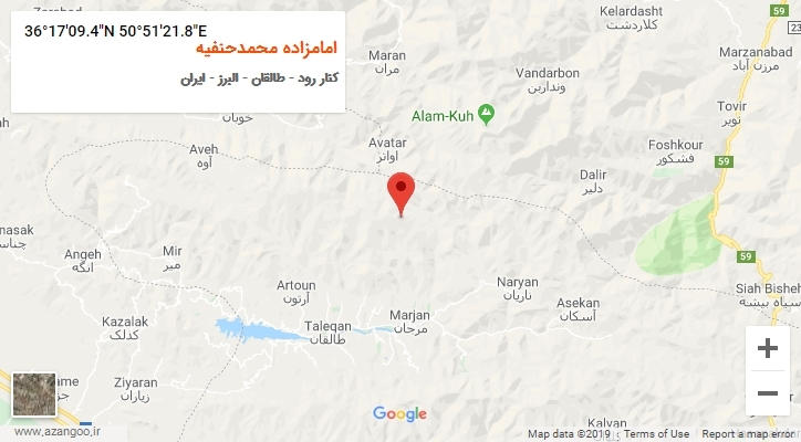 روستای امامزاده محمدحنفیه بر روی نقشه