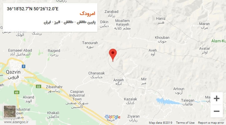 روستای امرودک بر روی نقشه