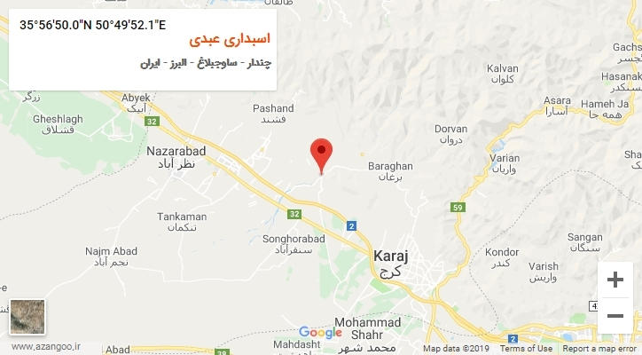 روستای اسبداری عبدی بر روی نقشه