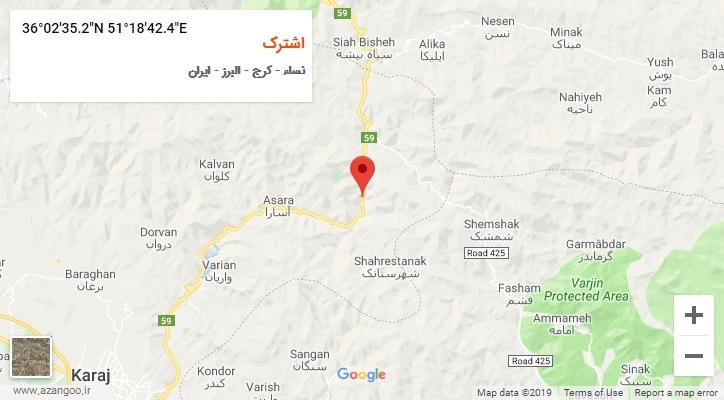 روستای اشترک بر روی نقشه