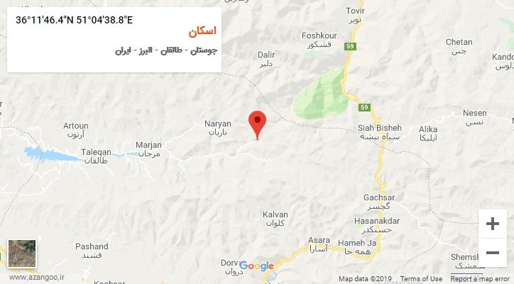 روستای اسکان بر روی نقشه