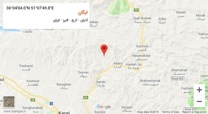 روستای ایگان بر روی نقشه