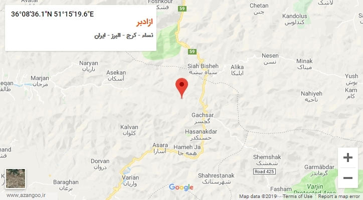 روستای ازادبر بر روی نقشه