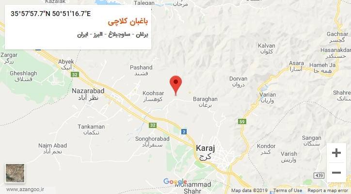 روستای باغبان کلاچی بر روی نقشه