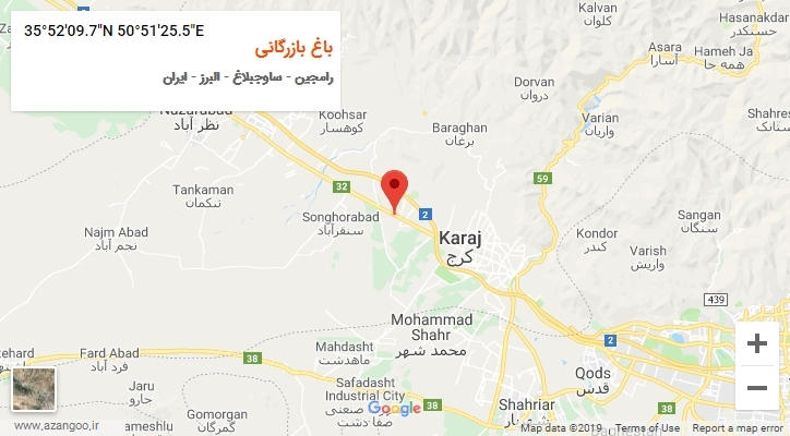 روستای باغ بازرگانی بر روی نقشه