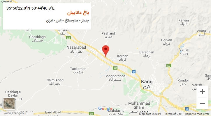روستای باغ داناییان بر روی نقشه