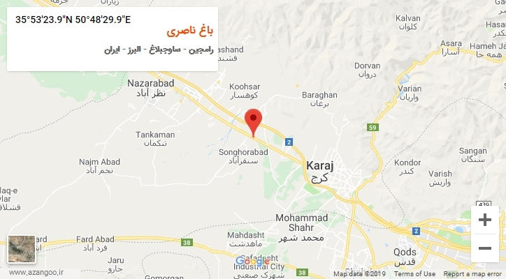 روستای باغ ناصری بر روی نقشه