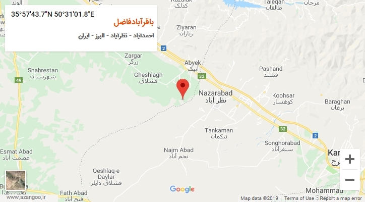 روستای باقرآبادفاضل بر روی نقشه