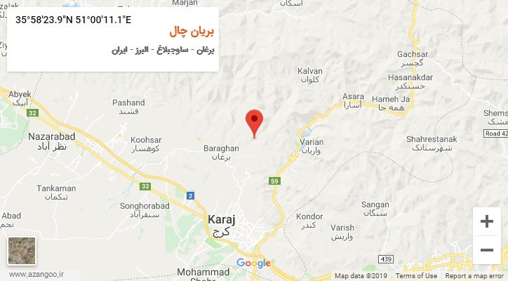 روستای بریان چال بر روی نقشه