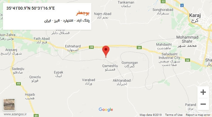 روستای بوجعفر بر روی نقشه