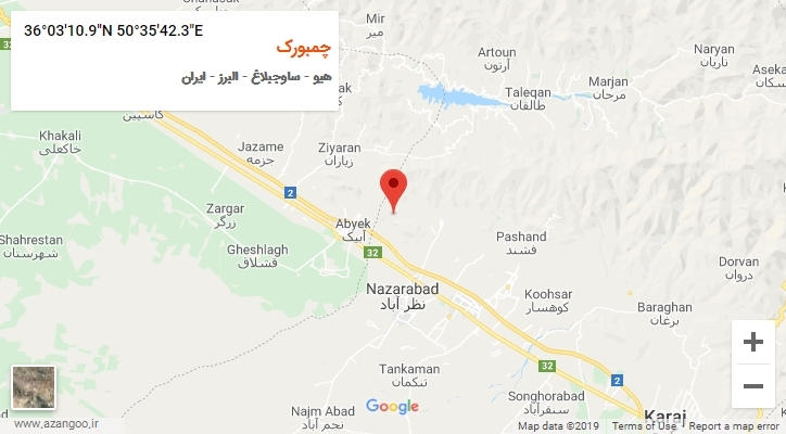 روستای چمبورک بر روی نقشه