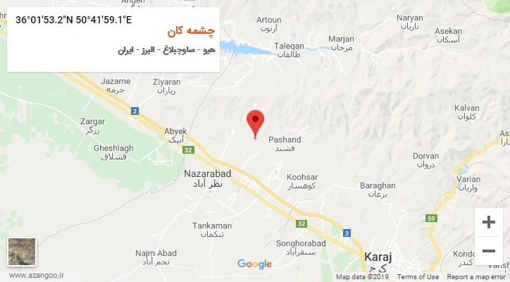 روستای چشمه کان بر روی نقشه