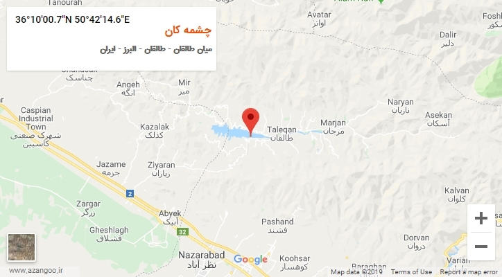 روستای چشمه کان بر روی نقشه