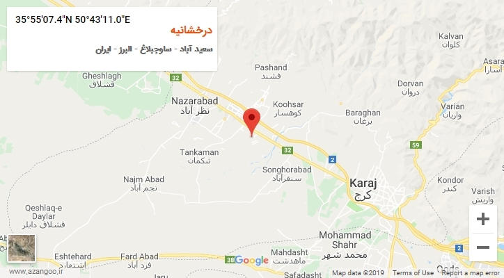 روستای درخشانیه بر روی نقشه