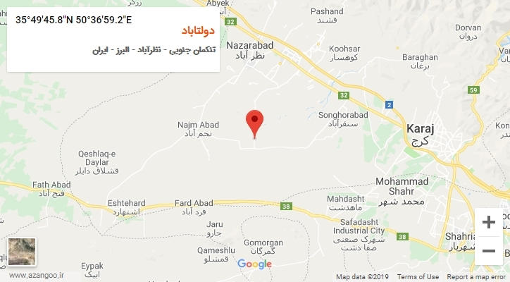 روستای دولتاباد بر روی نقشه