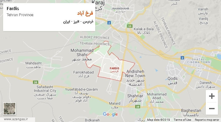 دهستان فرخ آباد بر روی نقشه