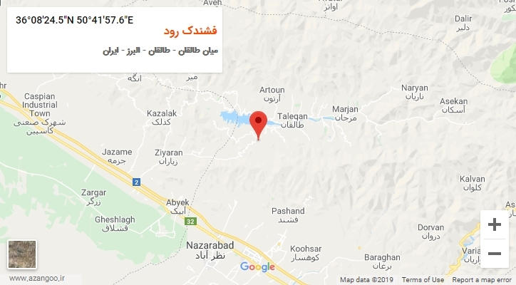روستای فشندک رود بر روی نقشه