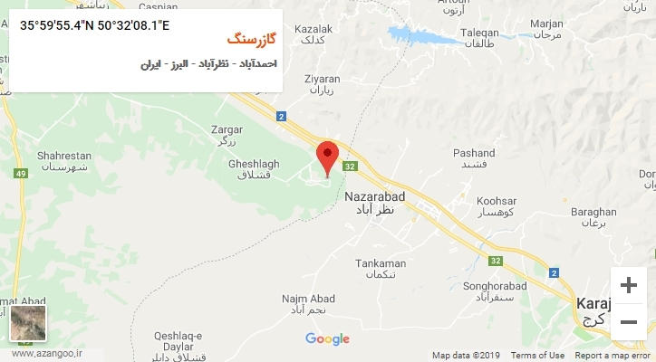 روستای گازرسنگ بر روی نقشه