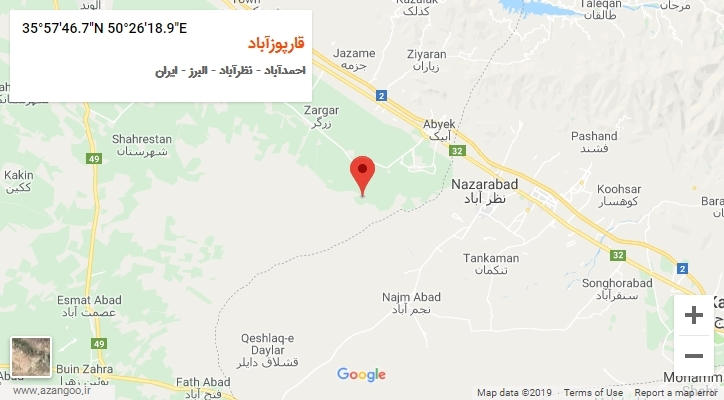 روستای قارپوزآباد بر روی نقشه