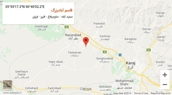 روستای قاسم آبادبزرگ بر روی نقشه