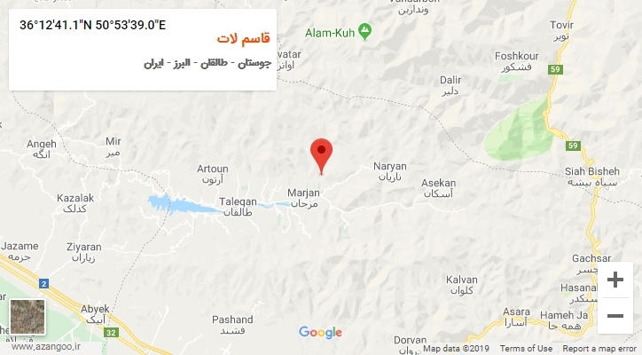 روستای قاسم لات بر روی نقشه
