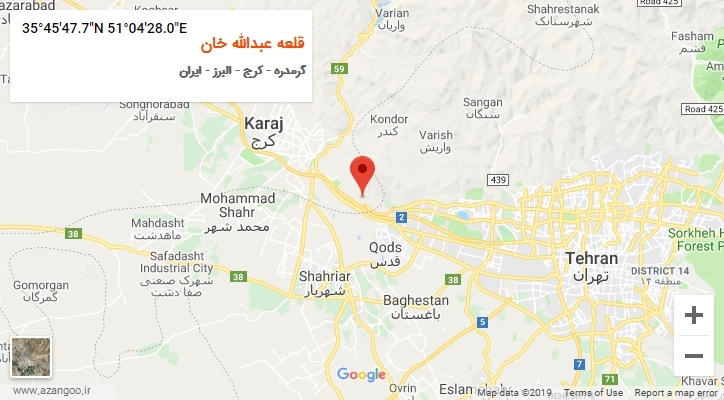 روستای قلعه عبدالله خان بر روی نقشه