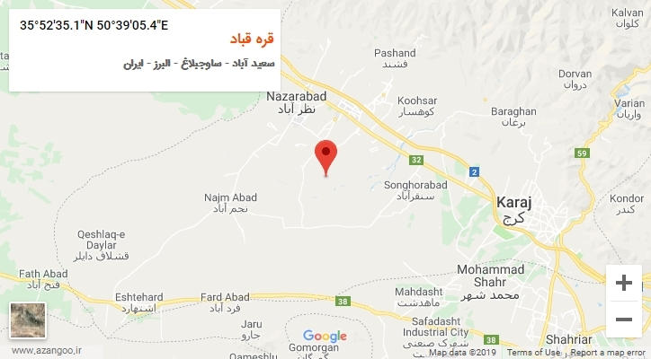روستای قره قباد بر روی نقشه