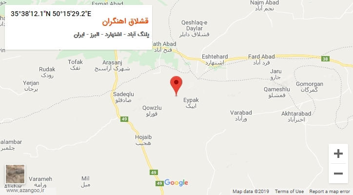 روستای قشلاق اهنگران بر روی نقشه