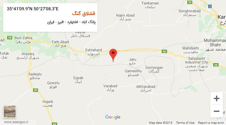 روستای قشلاق گنگ بر روی نقشه