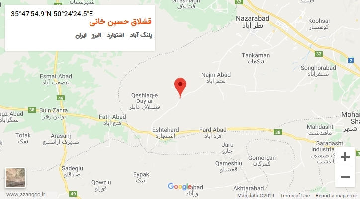 روستای قشلاق حسین خانی بر روی نقشه